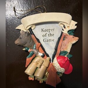 Keeper of the game hunting ornament. Deer bear duck for the hunter in your life